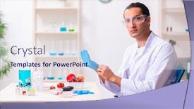  Presentation with nutrition - Beautiful slide deck featuring young-male-nutrition-expert-testing backdrop and a sky blue colored foreground