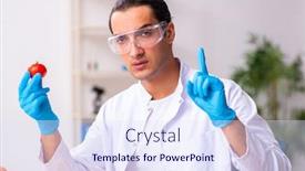  Presentation with nutrition - PPT theme with young-male-nutrition-expert-testing background and a sky blue colored foreground