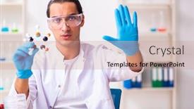  Presentation with nutrition chind - Colorful slide set enhanced with young-male-nutrition-expert-testing backdrop and a coral colored foreground