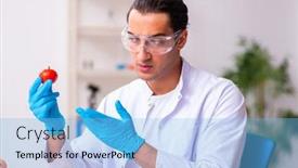  Presentation with nutrition - Colorful PPT theme enhanced with young-male-nutrition-expert-testing backdrop and a light blue colored foreground