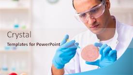  Presentation with nutrition - Slide set featuring young-male-nutrition-expert-testing background and a lemonade colored foreground