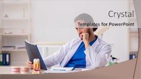  Presentation with clinic - Audience pleasing slides consisting of young-male-odontologist-working backdrop and a light gray colored foreground