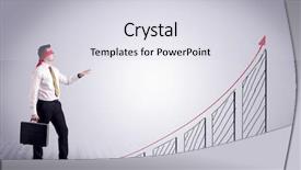  Presentation with develop - Slide set consisting of young male office worker trying background and a light gray colored foreground