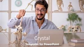  Presentation with lab animals - Slide deck enhanced with young-male-paleontologist-examining-ancient background and a  colored foreground