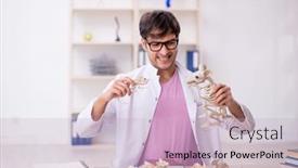  Presentation with lab animals - Presentation theme with young-male-paleontologist-examining-ancient background and a soft green colored foreground