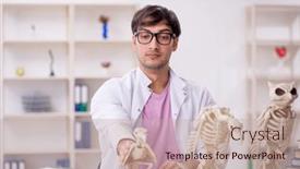  Presentation with lab animals - Presentation theme enhanced with young-male-paleontologist-examining-ancient background and a mint green colored foreground