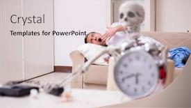  Presentation with paramedic - PPT theme consisting of young-male-paramedic-visiting-skeleton background and a light gray colored foreground