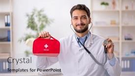  Presentation with paramedic - Slide set consisting of young-male-paramedic-working background and a lemonade colored foreground