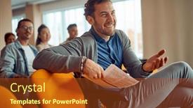  Presentation with participant - Theme featuring young-male-participant-is-having background and a tawny brown colored foreground