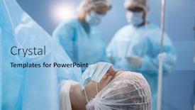  Presentation with medical instruments - Beautiful slides featuring young-male-patient-in-protective backdrop and a light blue colored foreground