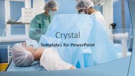  Presentation with medical instruments - PPT layouts featuring young-male-patient-in-protective background and a light blue colored foreground