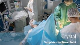  Presentation with professional data - Theme enhanced with young-male-patient-lying background and a teal colored foreground