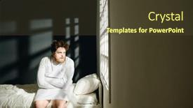  Presentation with mental hospital - Presentation theme with young-male-patient-of-mental background and a tawny brown colored foreground