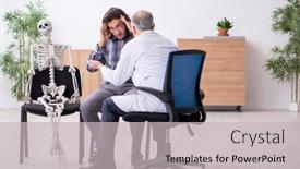  Presentation with psychiatrist - Theme having young-male-patient-visiting-experienced background and a light gray colored foreground