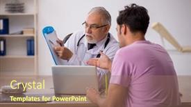  Presentation with old young - Presentation design with young-male-patient-visiting-old background and a  colored foreground