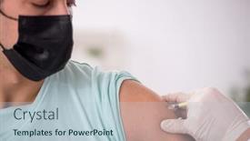  Presentation with vaccination - Presentation design featuring young-male-patient-visiting-old background and a light blue colored foreground