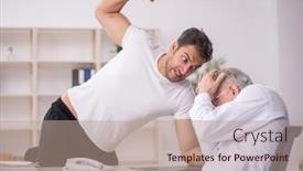  Presentation with old young - Slide set having young-male-patient-visiting-old background and a coral colored foreground