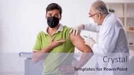  Presentation with vaccination - Presentation design consisting of young-male-patient-visiting-old background and a light blue colored foreground