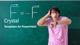  Presentation with physic - PPT layouts featuring young male physic standing background and a ocean colored foreground