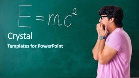  Presentation with physic - PPT layouts featuring young male physic standing background and a ocean colored foreground