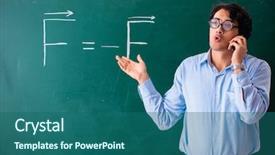  Presentation with physic - Theme enhanced with young male physic standing background and a ocean colored foreground