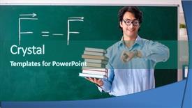  Presentation with physic - Amazing PPT layouts having young male physic standing backdrop and a ocean colored foreground