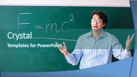  Presentation with physic - Presentation design with young male physic standing background and a ocean colored foreground