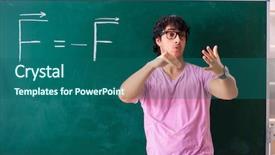  Presentation with physic - PPT layouts featuring young male physic standing background and a ocean colored foreground