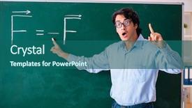  Presentation with physic - Presentation design enhanced with young male physic standing background and a ocean colored foreground