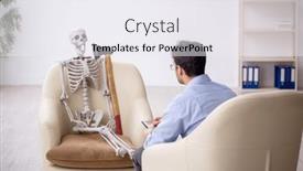  Presentation with skeleton - Slide deck featuring young-male-psychologist-meeting background and a sky blue colored foreground