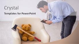  Presentation with toy - Slides consisting of young-male-psychologist-meeting background and a sky blue colored foreground