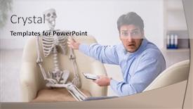  Presentation with skeleton - Presentation theme featuring young-male-psychologist-meeting background and a white colored foreground