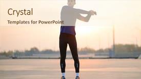  Presentation with active lifestyle - Cool new presentation theme with young male runner stretching backdrop and a cream colored foreground