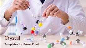  Presentation with young students working in groups - Beautiful PPT theme featuring young male scientist working backdrop and a lemonade colored foreground