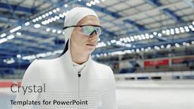  Presentation with sports arena - Slide deck enhanced with young-male-short-track-speed background and a light gray colored foreground