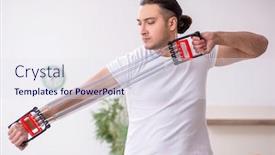  Presentation with exercises - PPT theme consisting of young-male-starting-day background and a sky blue colored foreground