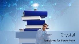  Presentation with education - Beautiful slides featuring young-male-student-in-education backdrop and a light blue colored foreground