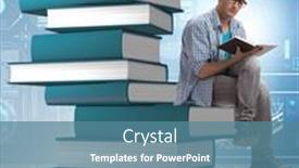  Presentation with education - PPT layouts enhanced with young-male-student-in-education and a  colored foreground