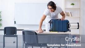  Presentation with whiteboard - Cool new presentation with young-male-student-in-front backdrop and a ocean colored foreground