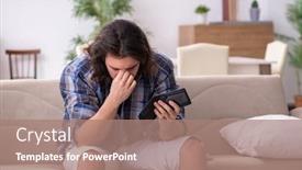  Presentation with poverty - Presentation theme with young-male-student-in-poverty background and a coral colored foreground