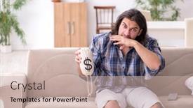  Presentation with poverty - Presentation design having young-male-student-in-poverty background and a soft green colored foreground