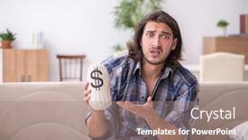  Presentation with poverty - Presentation design enhanced with young-male-student-in-poverty background and a coral colored foreground