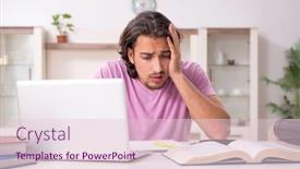  Presentation with student - Slides featuring young-male-student-preparing background and a lemonade colored foreground