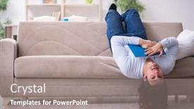  Presentation with student - Audience pleasing slide deck consisting of young-male-student-preparing backdrop and a gray colored foreground