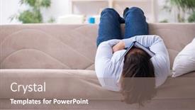  Presentation with student - Amazing PPT theme having young-male-student-preparing backdrop and a gray colored foreground