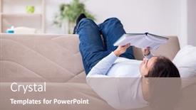  Presentation with student - Slide deck featuring young-male-student-preparing background and a gray colored foreground