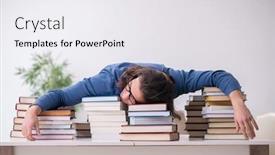  Presentation with student - Cool new slide deck with young-male-student-preparing backdrop and a sky blue colored foreground