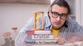  Presentation with exam - Amazing slide set having young-male-student-preparing backdrop and a soft green colored foreground