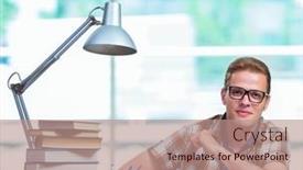  Presentation with high school - Slide deck enhanced with young-male-student-preparing background and a coral colored foreground