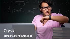  Presentation with classroom - Theme enhanced with young male student sitting background and a  colored foreground